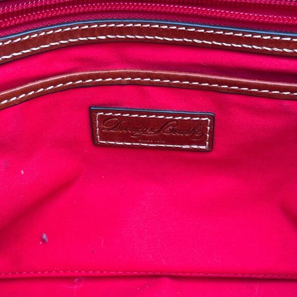 Vintage Dooney & Bourke Black Pebbled Leather Tote Bag with Red Trim - Picture 8 of 12